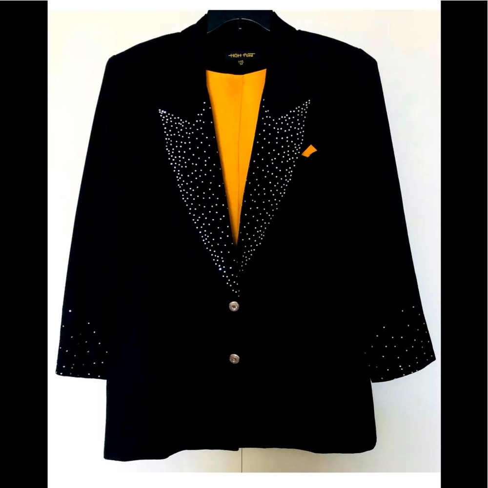 High Point Party Jacket Sz M Vintage Gorgeous Embellished Collar & Sleeves